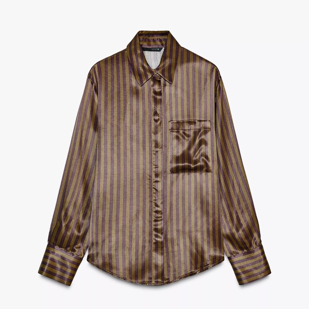 Zara Striped Satin Shirt